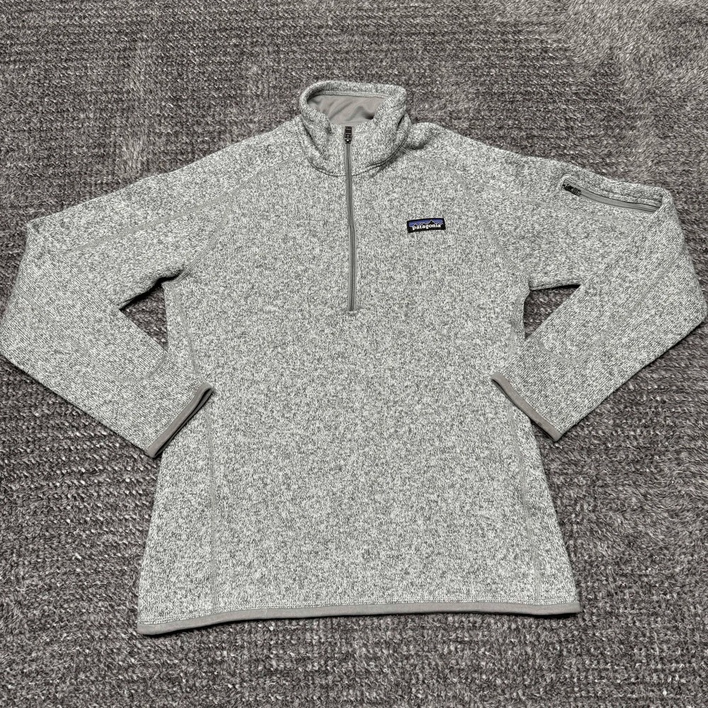 Patagonia Womens Better Sweater 1/4 Zip Pullover Jacket Gray Size M